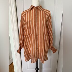 Clementine & Peach Striped Blouse by Flawless
